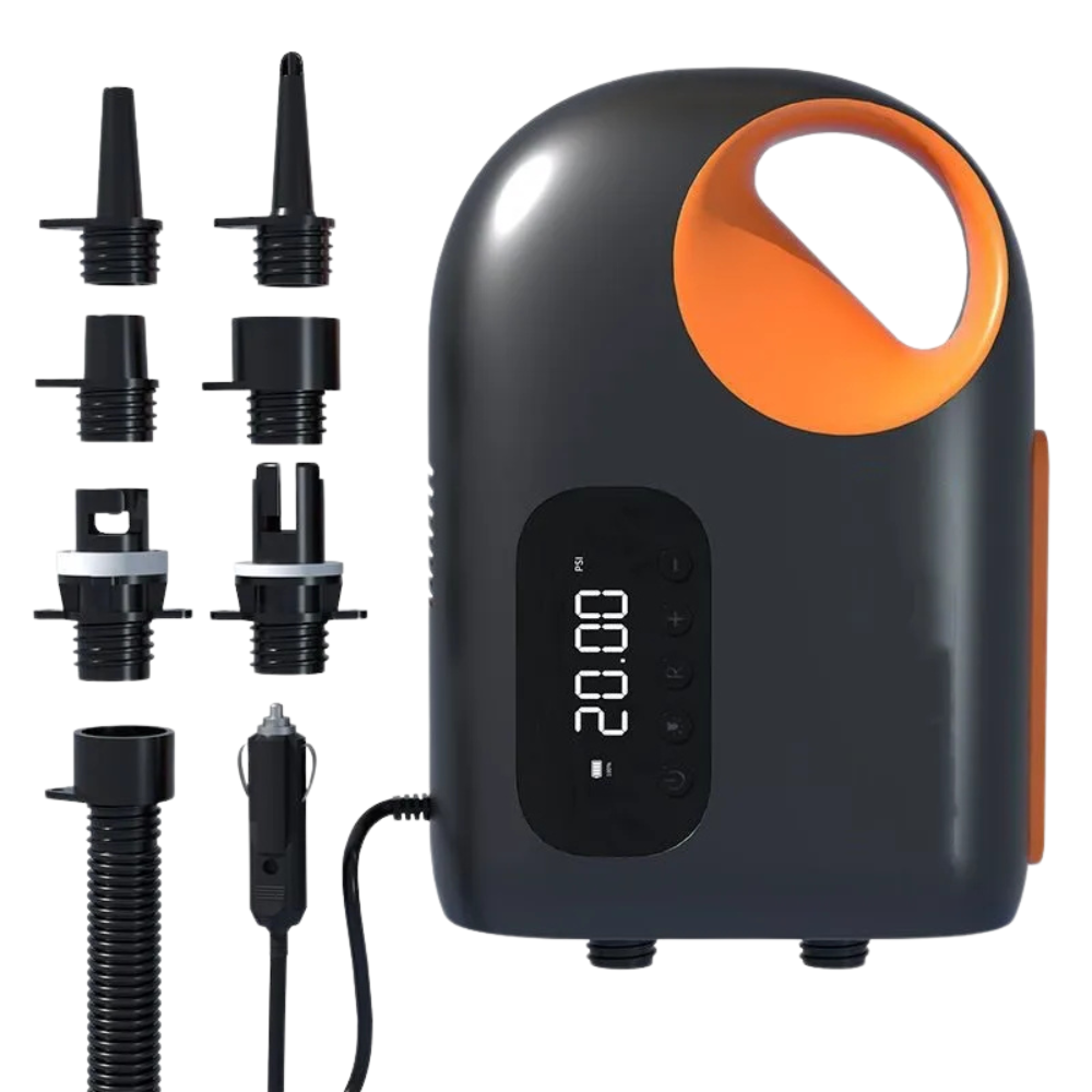 12V High Pressure Electric Air Pump 20PSI Portable Inflator with LED Light