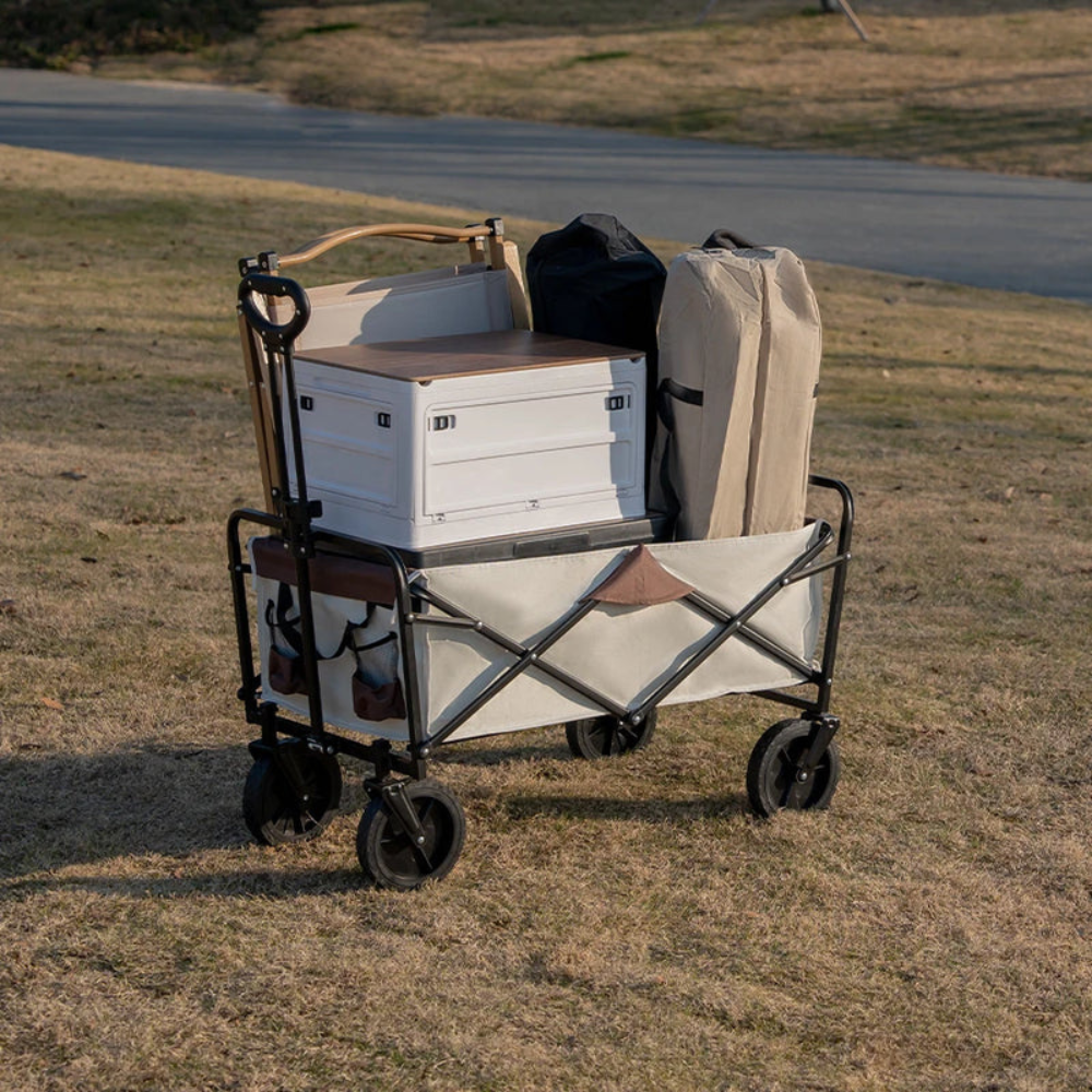 Collapsible Folding Utility Wagon Cart Large Capacity Outdoor Trolley