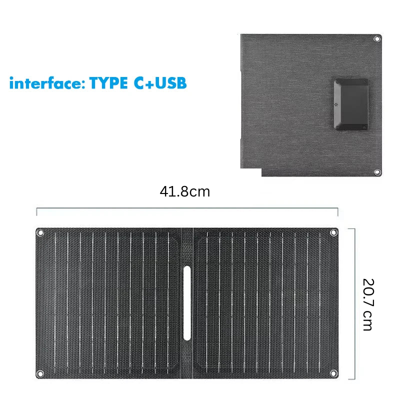 50W Foldable Solar Panel Charger IP65 Waterproof for Camping & Hiking