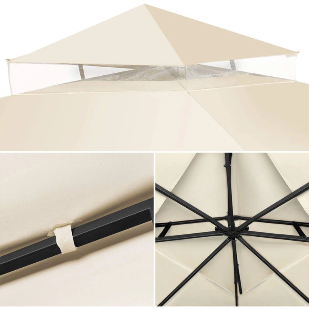 Outdoor Gazebo Canopy Replacement Top Cover 2 Tier Patio Garden Sunshade
