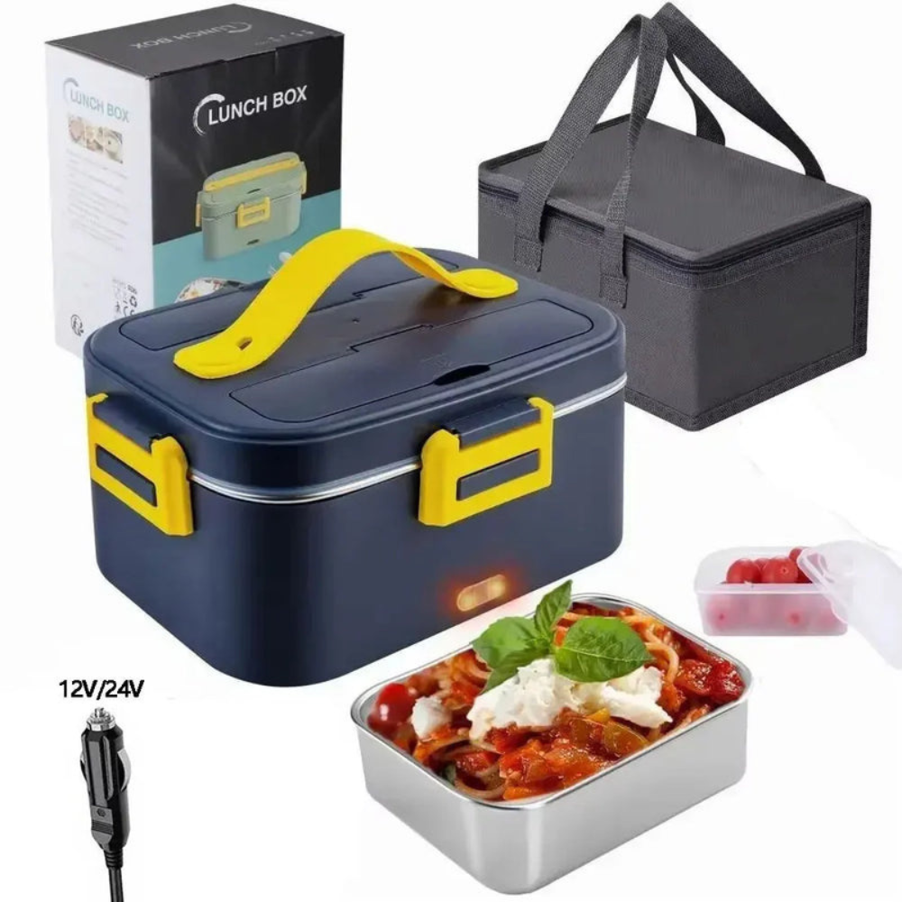Portable 1.8L Electric Lunch Box 75W Food Warmer for Car, Truck & Office with Insulated Bag