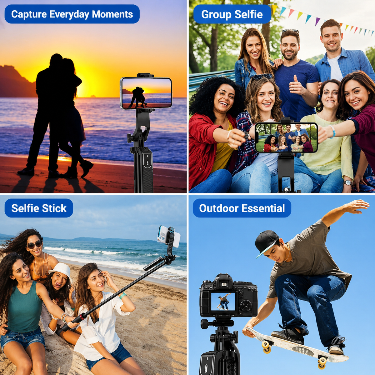 2-in-1 Portable Phone Tripod and Selfie Stick with 360° Rotation for Recording and Live Streaming