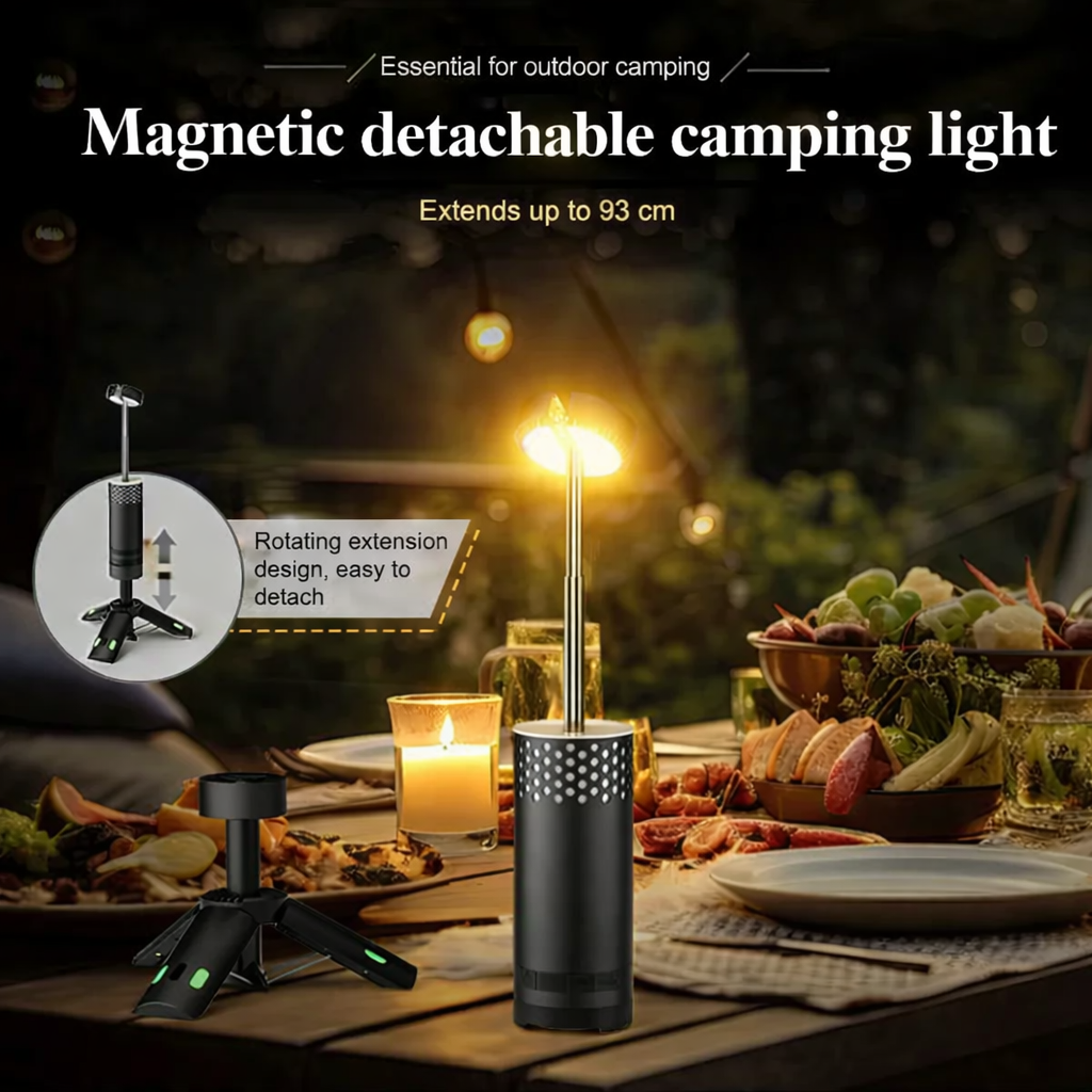 2-in-1 Rechargeable Camping Lantern Flashlight with Tripod Portable LED Light
