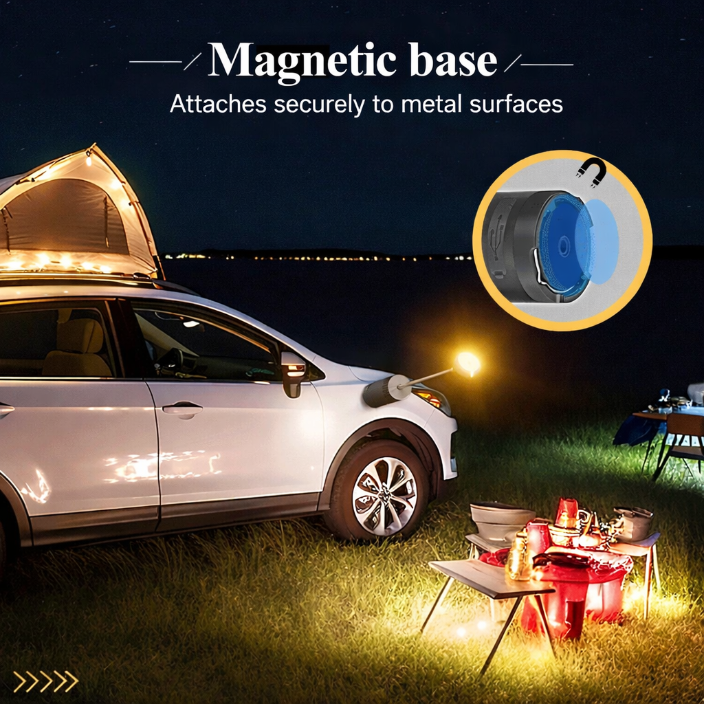 2-in-1 Rechargeable Camping Lantern Flashlight with Tripod Portable LED Light