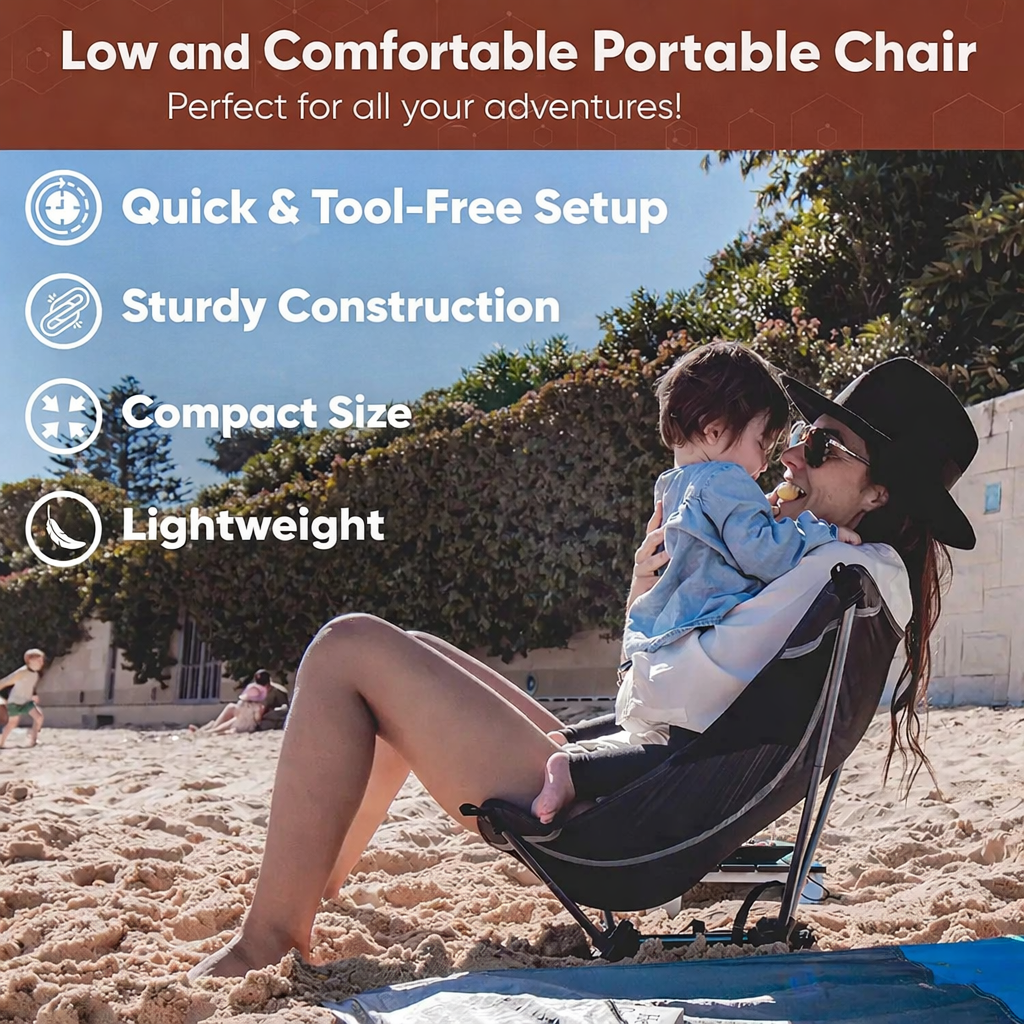 Ultralight Foldable Camping Chair 780g Aluminum Alloy Portable Backpacking Travel Chair