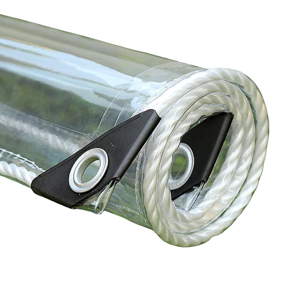 Waterproof Transparent PVC Tarpaulin 0.39mm with Eyelets Heavy Duty Outdoor Cover