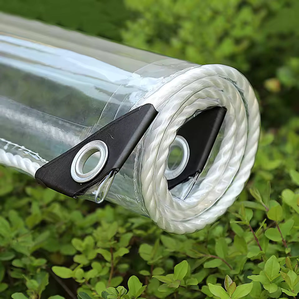 Waterproof Transparent PVC Tarpaulin 0.39mm with Eyelets Heavy Duty Outdoor Cover