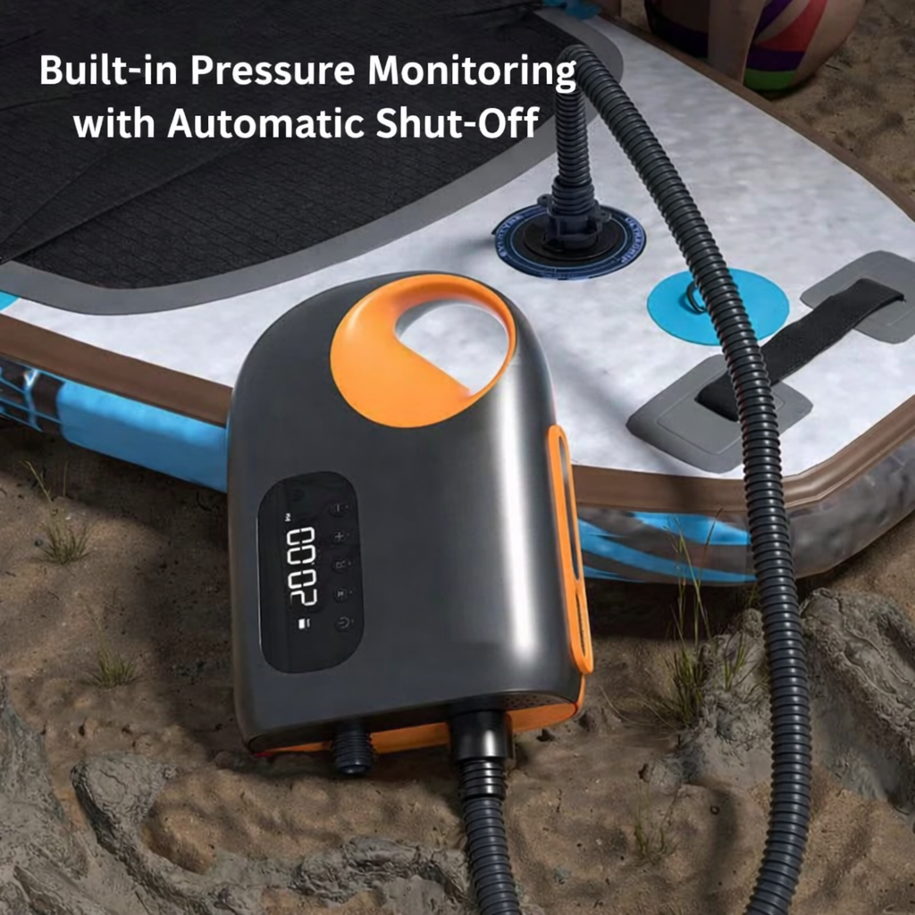 12V High Pressure Electric Air Pump 20PSI Portable Inflator with LED Light
