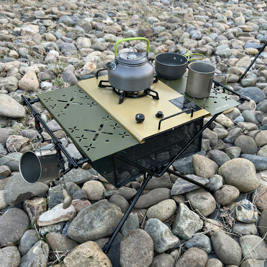 Camping Folding Table with Aluminum Alloy Frame – Portable Outdoor BBQ and Picnic Table