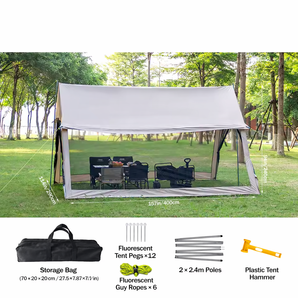 Foldable Outdoor Canopy Tent 6-10 Person Waterproof Sun Shade Shelter for Beach Camping Park