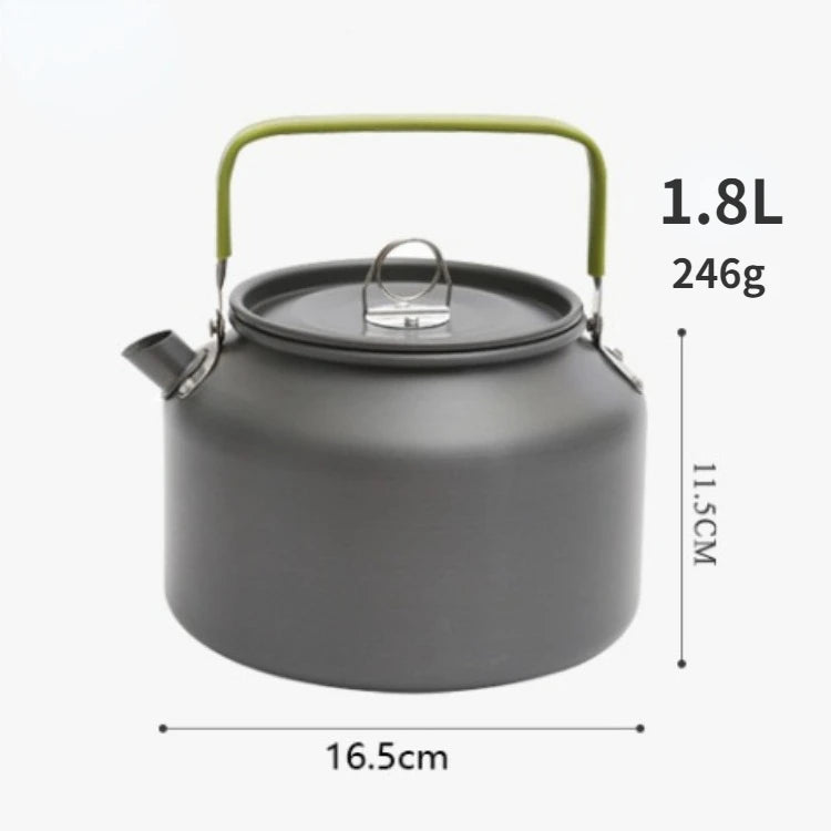 Lightweight Aluminum Alloy Camping Tea Kettle Portable Outdoor Boiling Pot 1.2L–1.8L