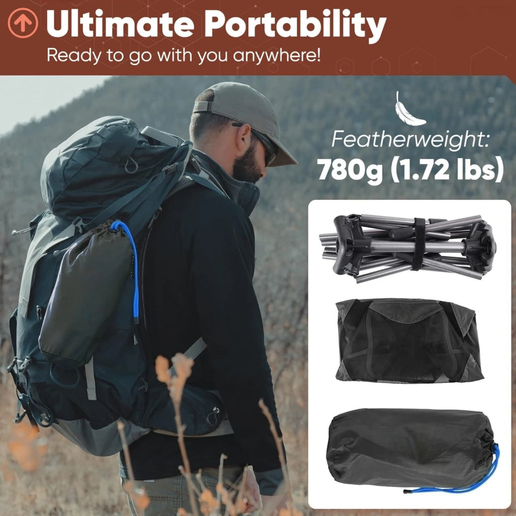 Ultralight Foldable Camping Chair 780g Aluminum Alloy Portable Backpacking Travel Chair