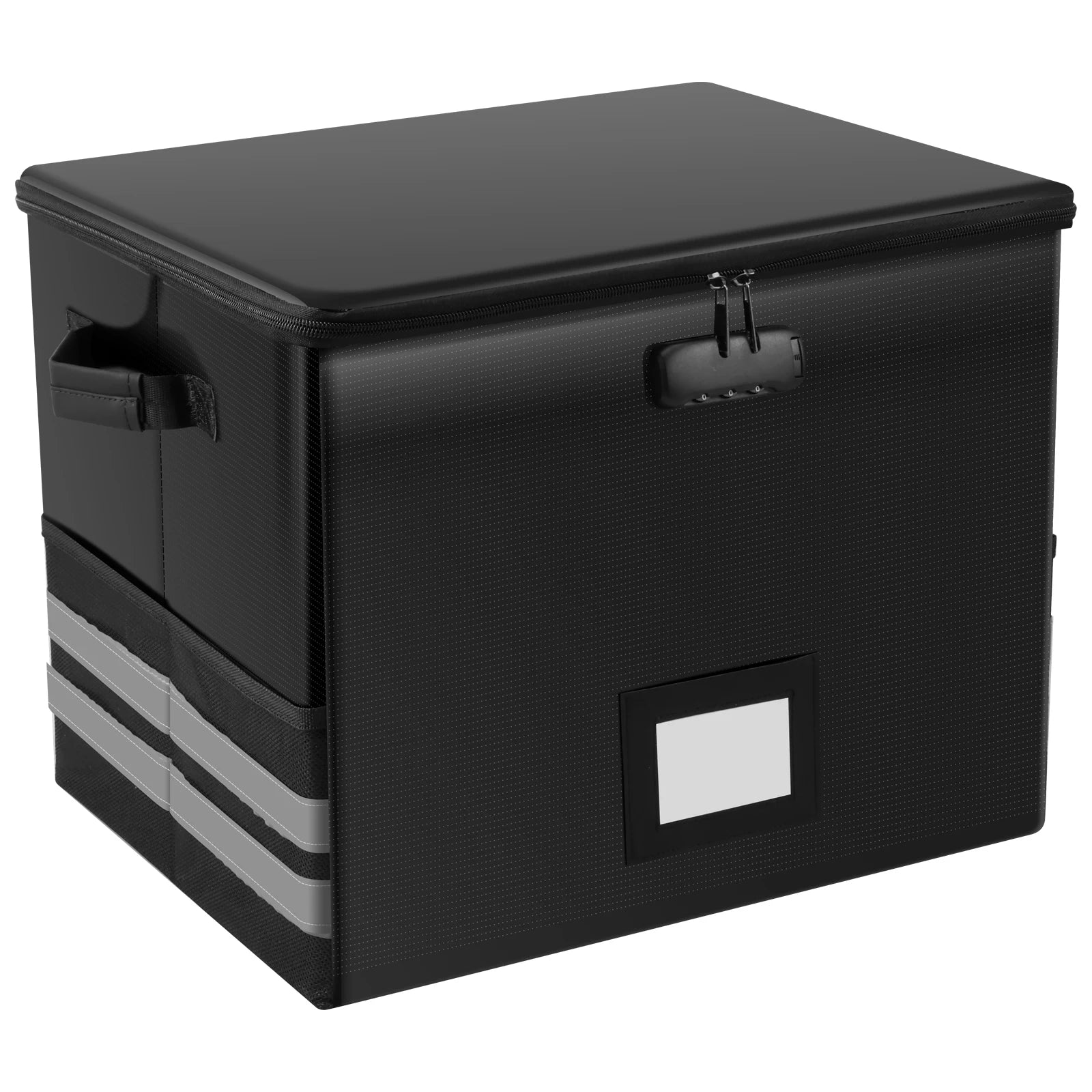 Large Foldable Fireproof Record Storage Box with Lock for Home and Office Organisation