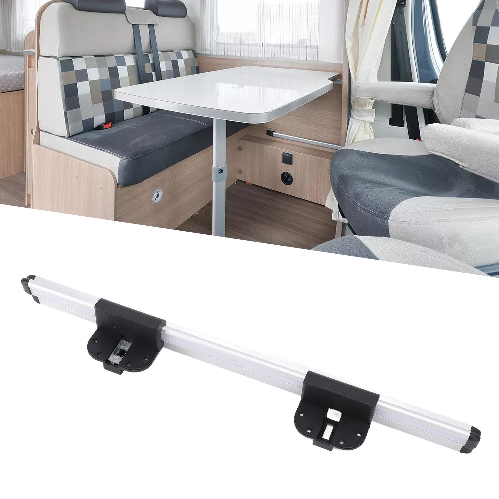 20 Inch RV Table Rail Aluminum Alloy Anodized Mounting Guide for Motorhome and Trailer