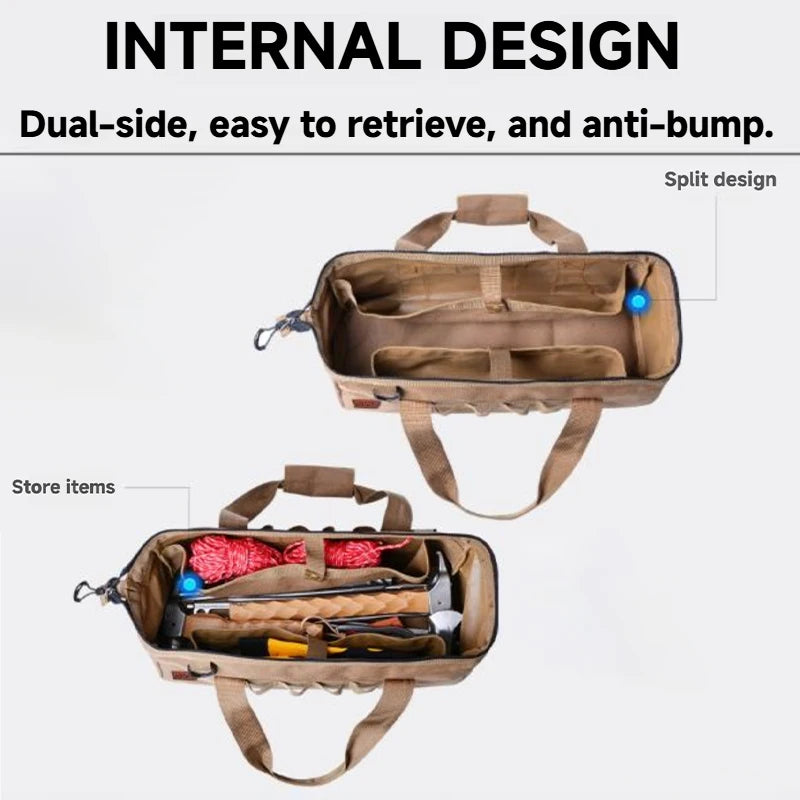 Camping Tent Peg Storage Bag Large Capacity Lightweight Tool Organizer for Outdoor Garden Beach