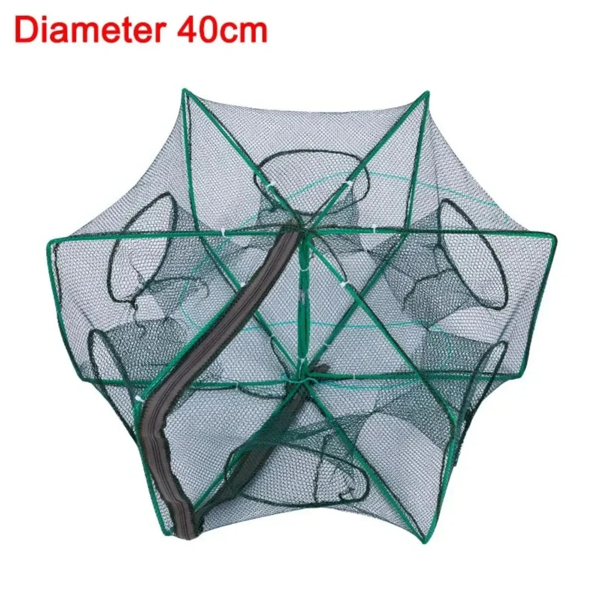 Foldable Fishing Trap Net with 6 Entry Holes for Crayfish Crab Shrimp and Eel Catching