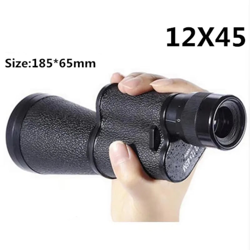 Compact HD Monocular Telescope with Metal Body 10x40 12x45 for Camping Travel Viewing