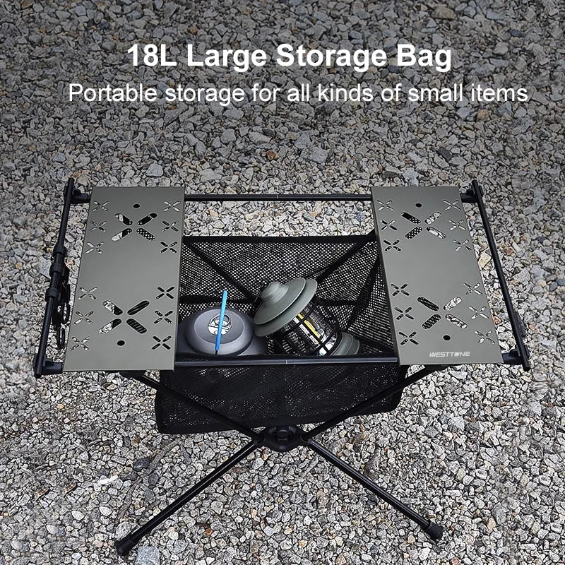 Camping Folding Table with Aluminum Alloy Frame – Portable Outdoor BBQ and Picnic Table