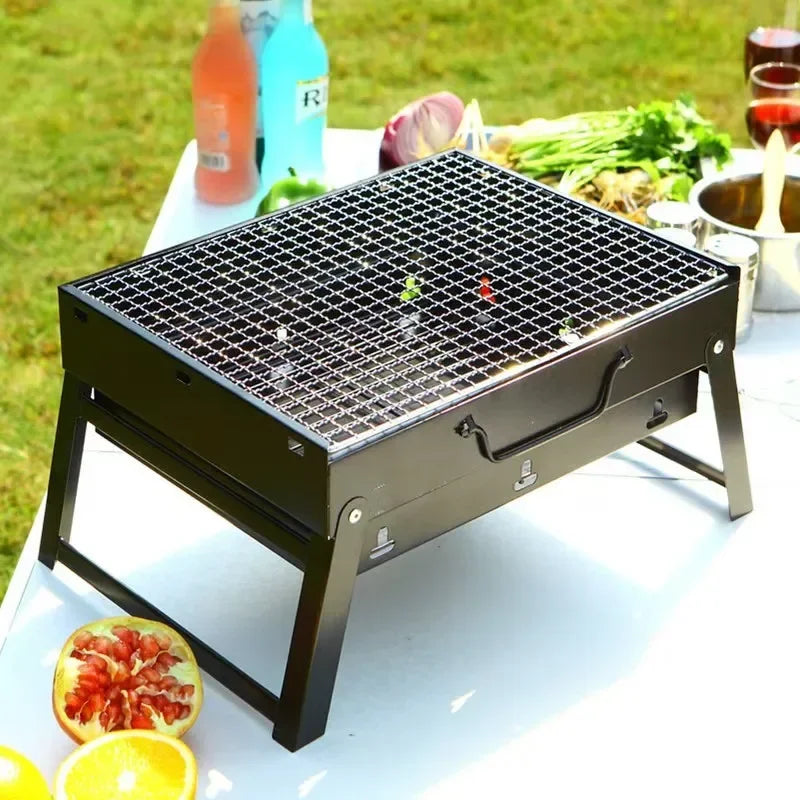 Portable Stainless Steel Charcoal BBQ Grill Mini Outdoor Cooking Kit
