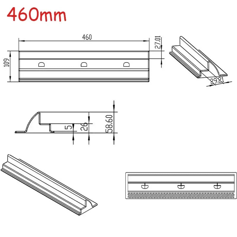 2 Piece Solar Panel Mounting Bracket Set ABS Spoiler Mount for RV Boat and Motorhome