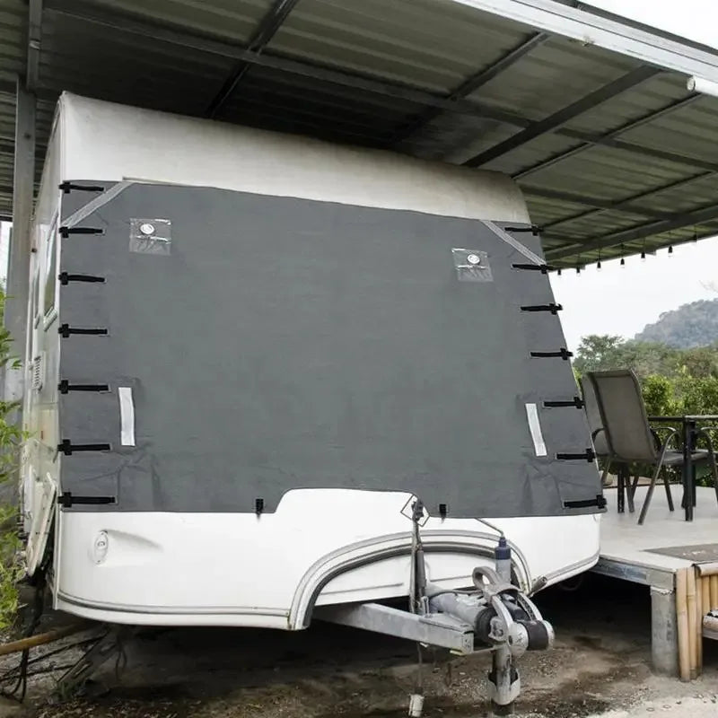 Universal RV Caravan Front Towing Cover Waterproof Oxford Protector with Reflective Strip