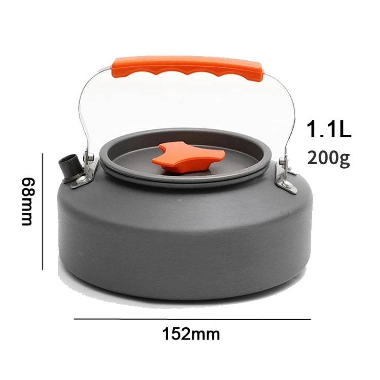 Outdoor Portable Camping Kettle Aluminum Alloy Tea Coffee Pot 1.1L–2.5L for Hiking Fishing