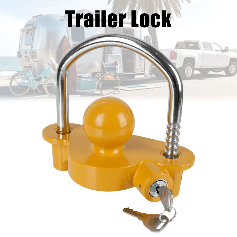 U-Shape Trailer Coupler Hitch Lock Heavy Duty Adjustable Tow Ball Security