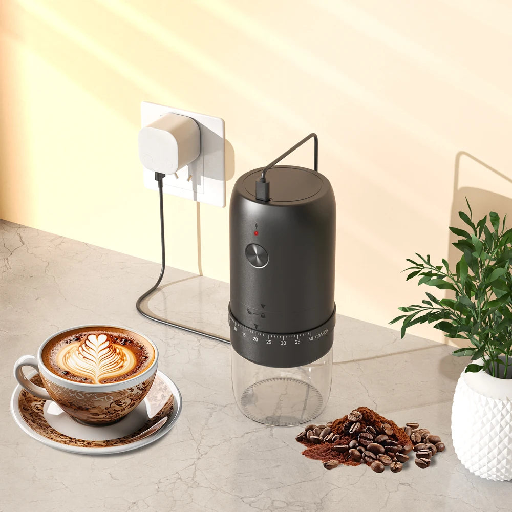Portable Rechargeable Coffee Bean Grinder with 40 Adjustable Settings USB-C