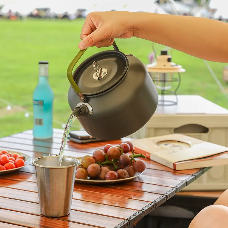 Lightweight Aluminum Alloy Camping Tea Kettle Portable Outdoor Boiling Pot 1.2L–1.8L