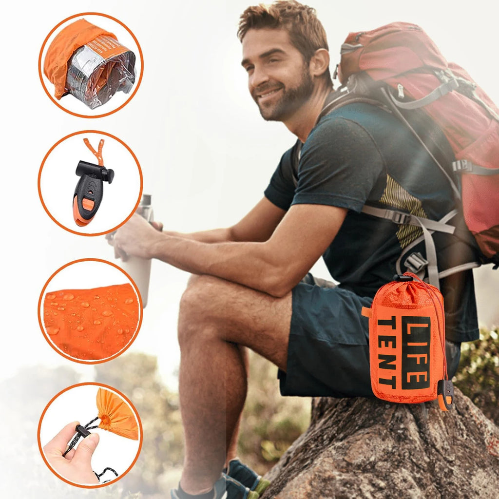 Portable 2 Person Emergency Survival Tent Waterproof Windproof Compact Shelter