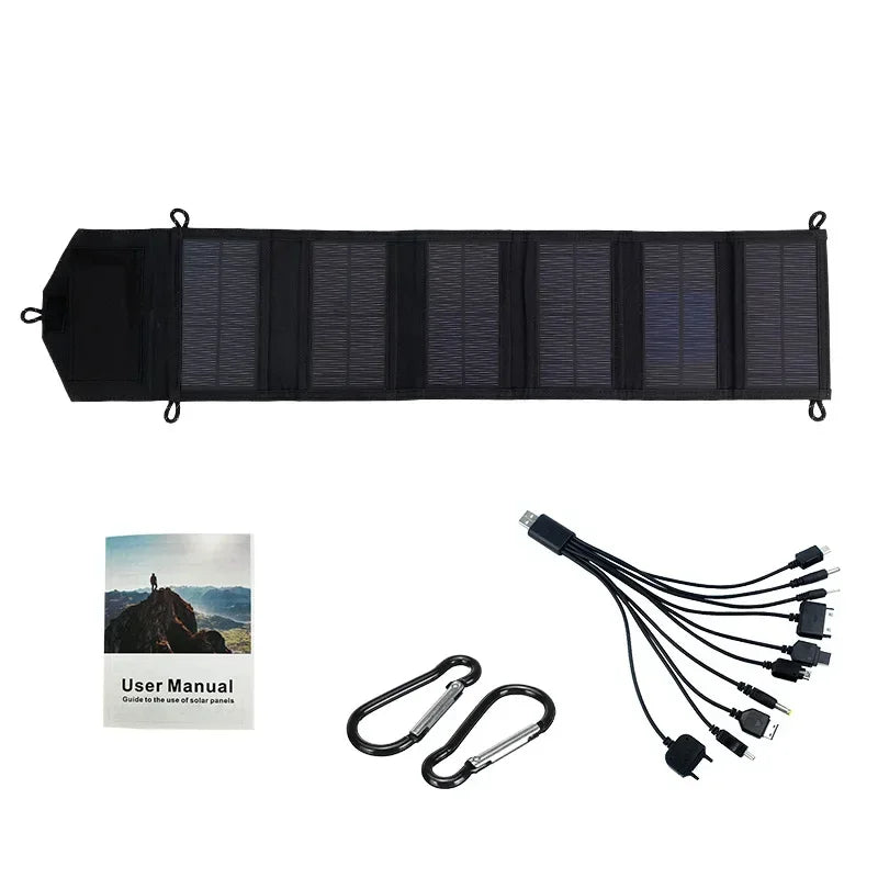 100W 6-Fold Portable Solar Panel Charger with USB 5V & DC Output