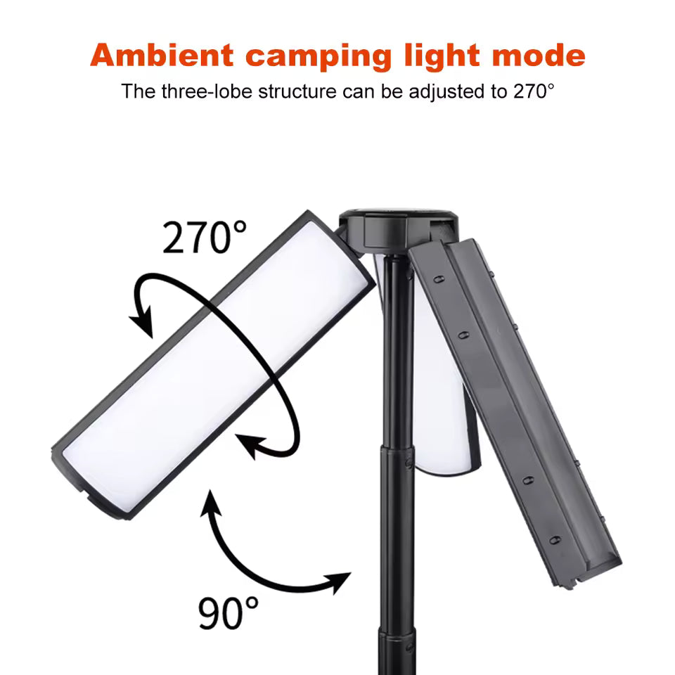 2-in-1 Rechargeable Telescopic Camping Lantern & Flashlight with Hook, Waterproof Outdoor Work Light