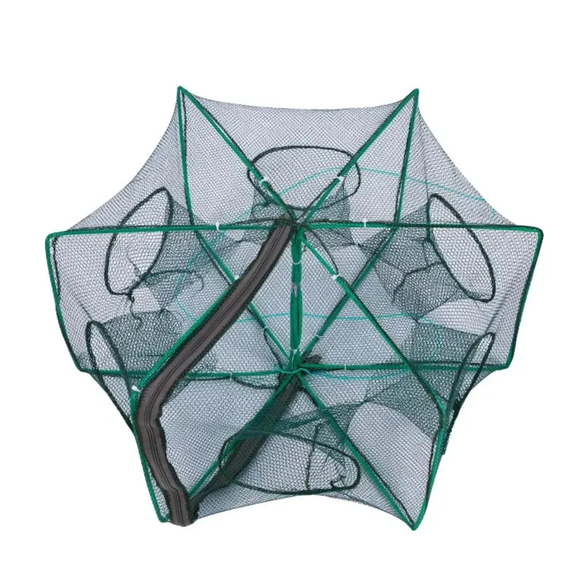 Foldable Fishing Trap Net with 6 Entry Holes for Crayfish Crab Shrimp and Eel Catching