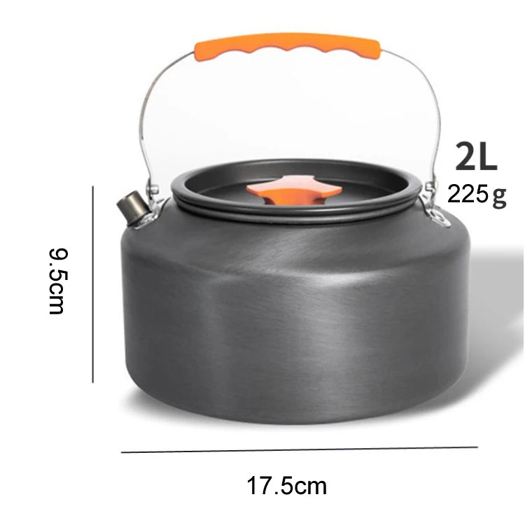 Outdoor Portable Camping Kettle Aluminum Alloy Tea Coffee Pot 1.1L–2.5L for Hiking Fishing
