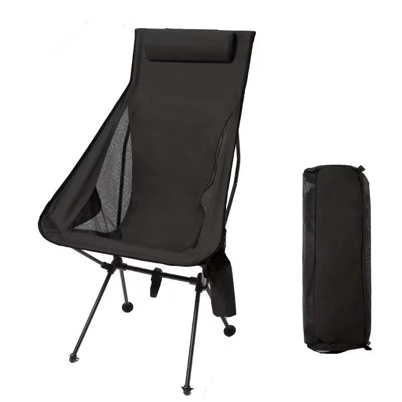 Portable Folding Camping Chair with Headrest Lightweight Aluminum Outdoor Travel Chair