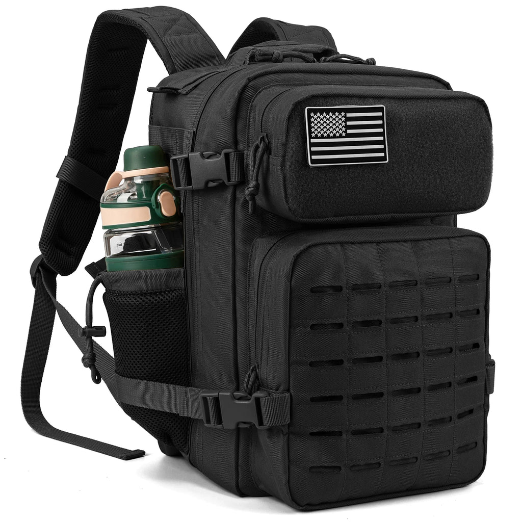 25L Capacity Tactical Backpack Travel Hiking Gym Bag with Dual Cup Holders
