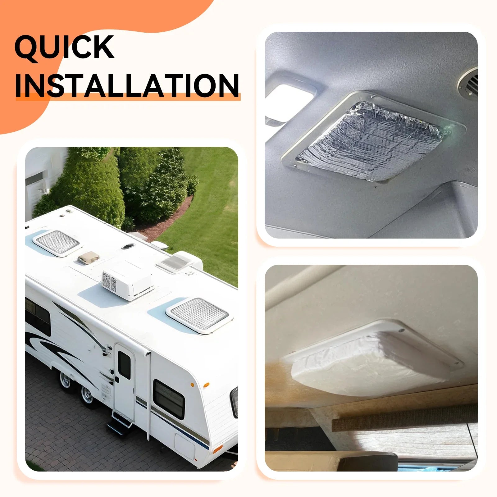 14×14" RV Vent Cover Replacement Lid Waterproof White