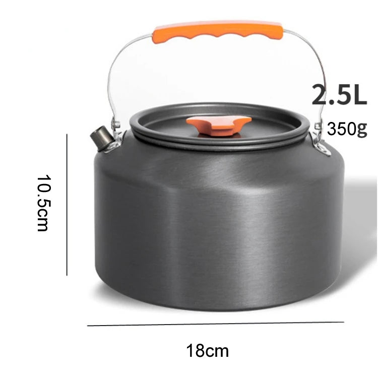 Outdoor Portable Camping Kettle Aluminum Alloy Tea Coffee Pot 1.1L–2.5L for Hiking Fishing
