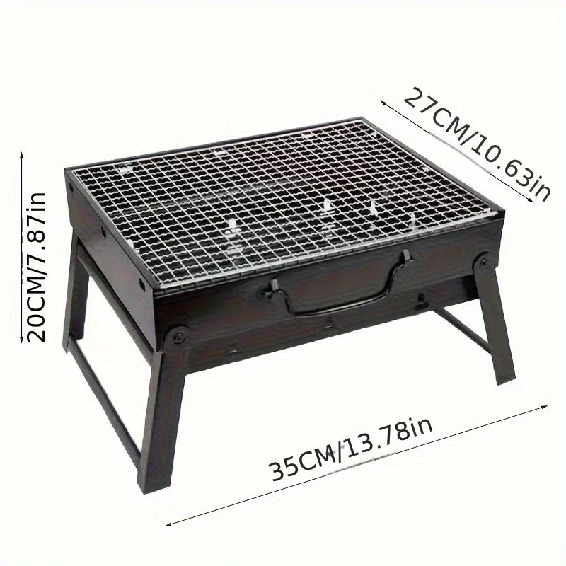 Portable Stainless Steel Charcoal BBQ Grill Mini Outdoor Cooking Kit