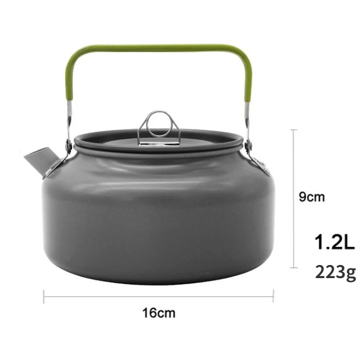 Lightweight Aluminum Alloy Camping Tea Kettle Portable Outdoor Boiling Pot 1.2L–1.8L