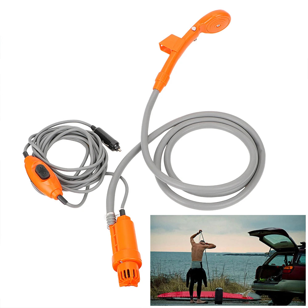 12V Portable RV Caravan Shower Pump Kit with Car Plug Adapter