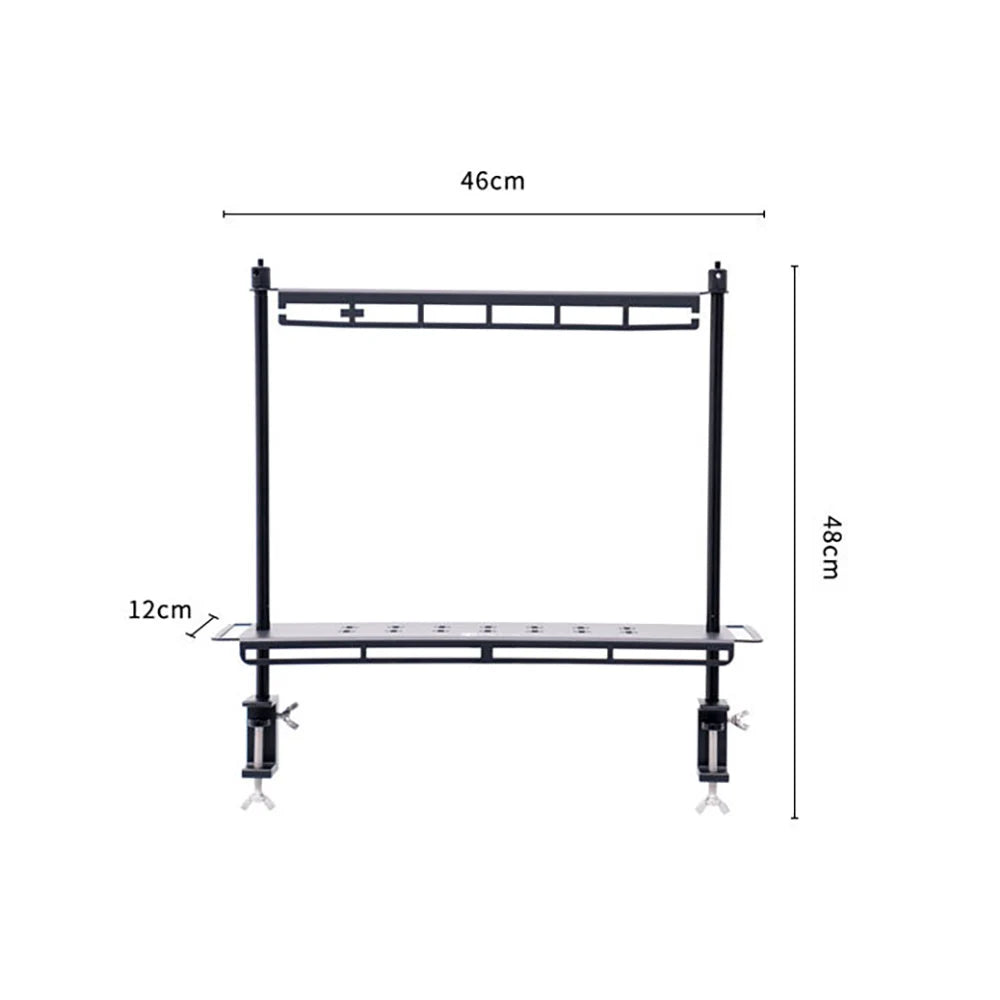 Camping Table Rack with Lantern Stand and Storage Shelf – Detachable Outdoor Hanging System
