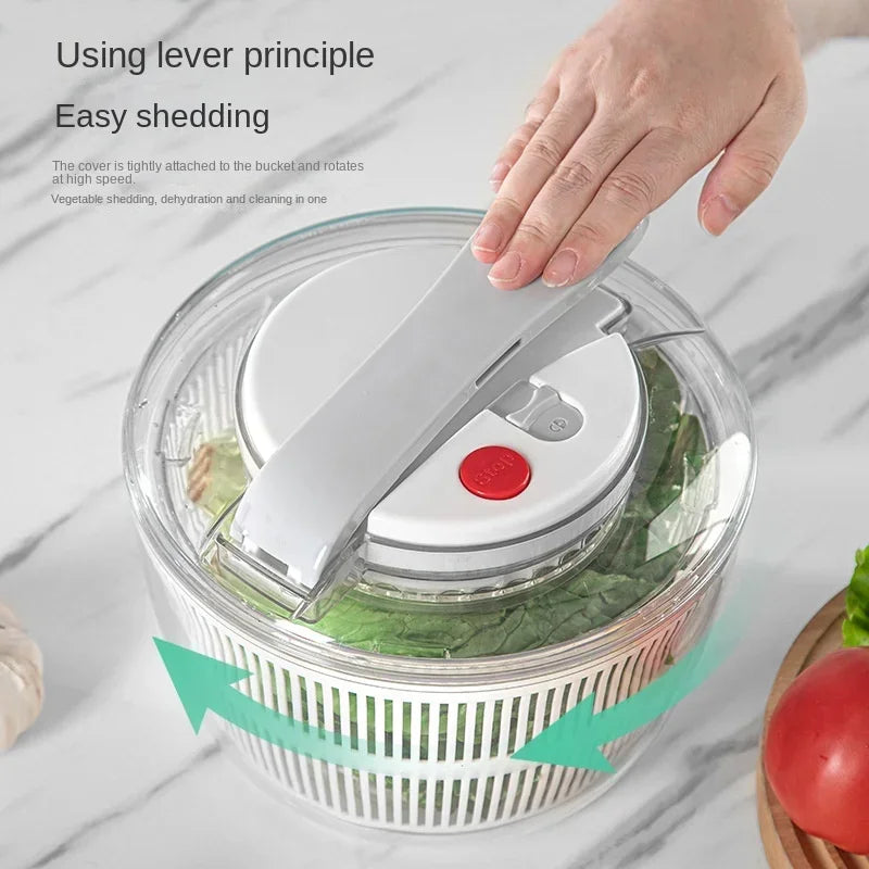 3L Salad Spinner Vegetable Washer & Dryer Bowl, Detachable PP Basket for Lettuce, Fruit & Greens