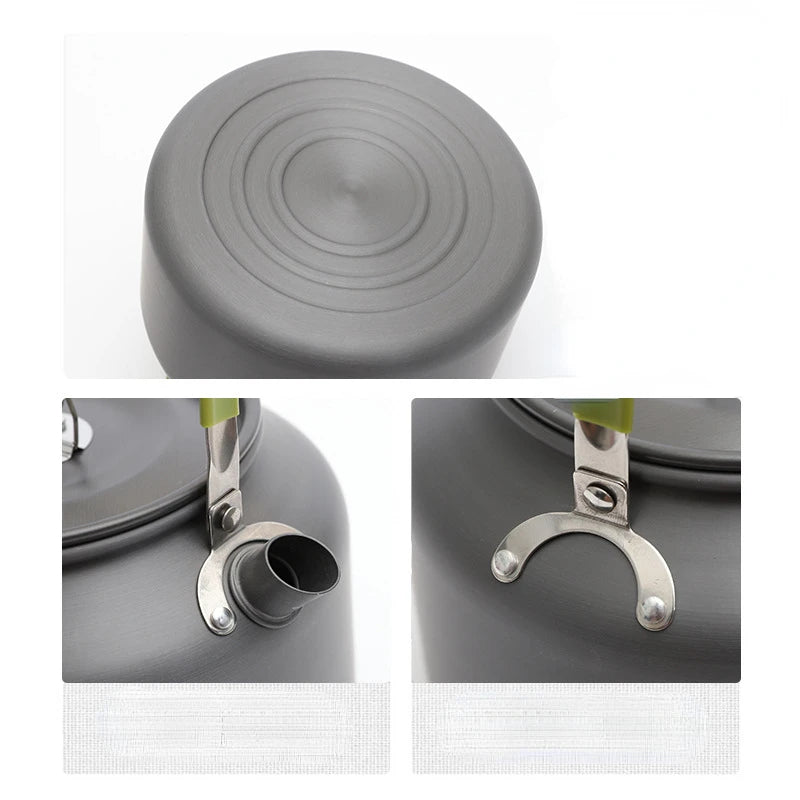 Lightweight Aluminum Alloy Camping Tea Kettle Portable Outdoor Boiling Pot 1.2L–1.8L