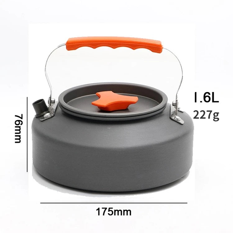 Portable Aluminum Camping Kettle Lightweight Outdoor Tea Coffee Pot 1.6L