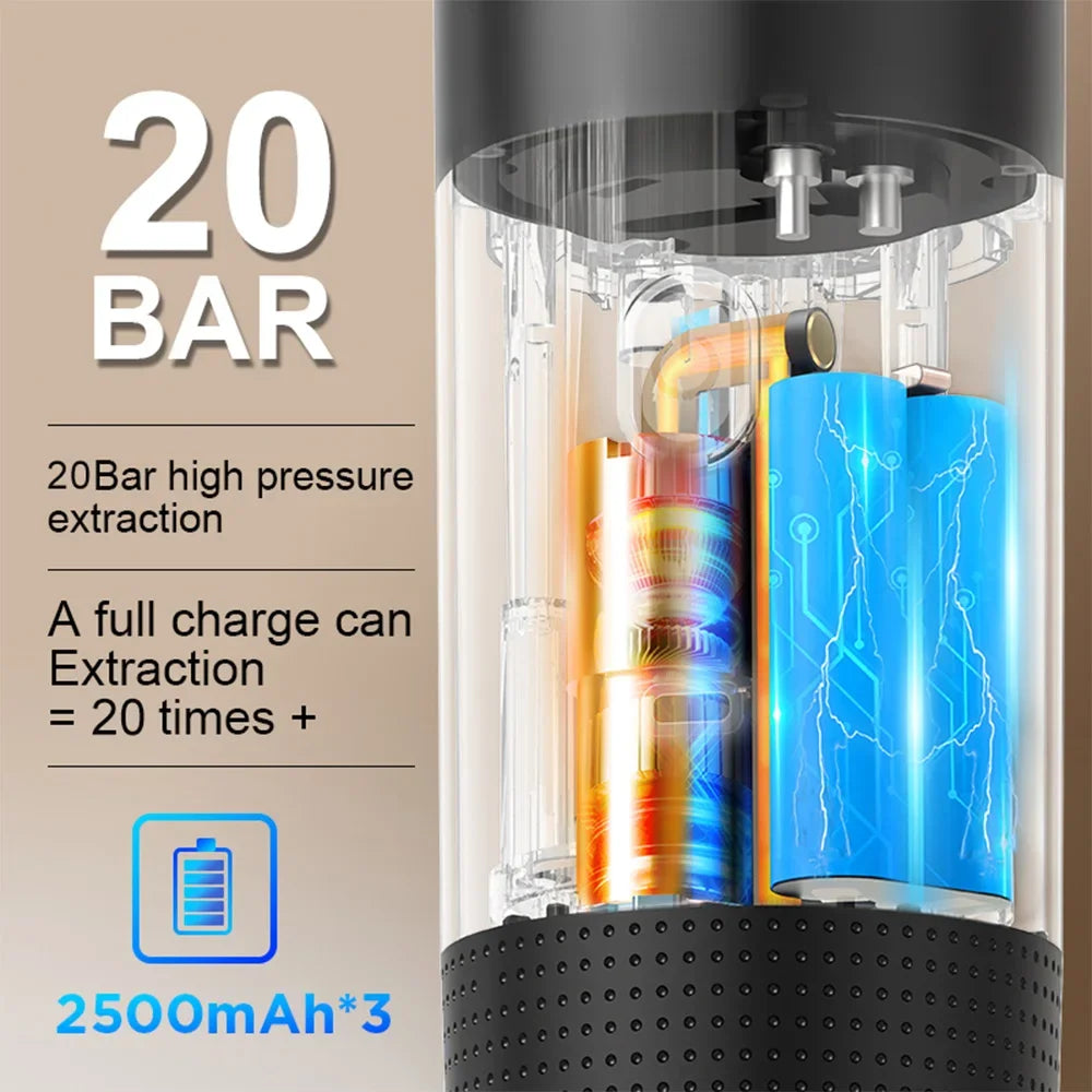 Portable Rechargeable 3-in-1 Espresso Coffee Machine for Car & Camping