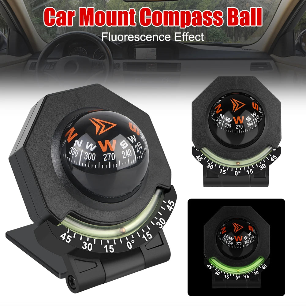 2-in-1 Car Dashboard Compass with Slope Meter – Foldable High-Precision Navigation Tool for Vehicle & Boat