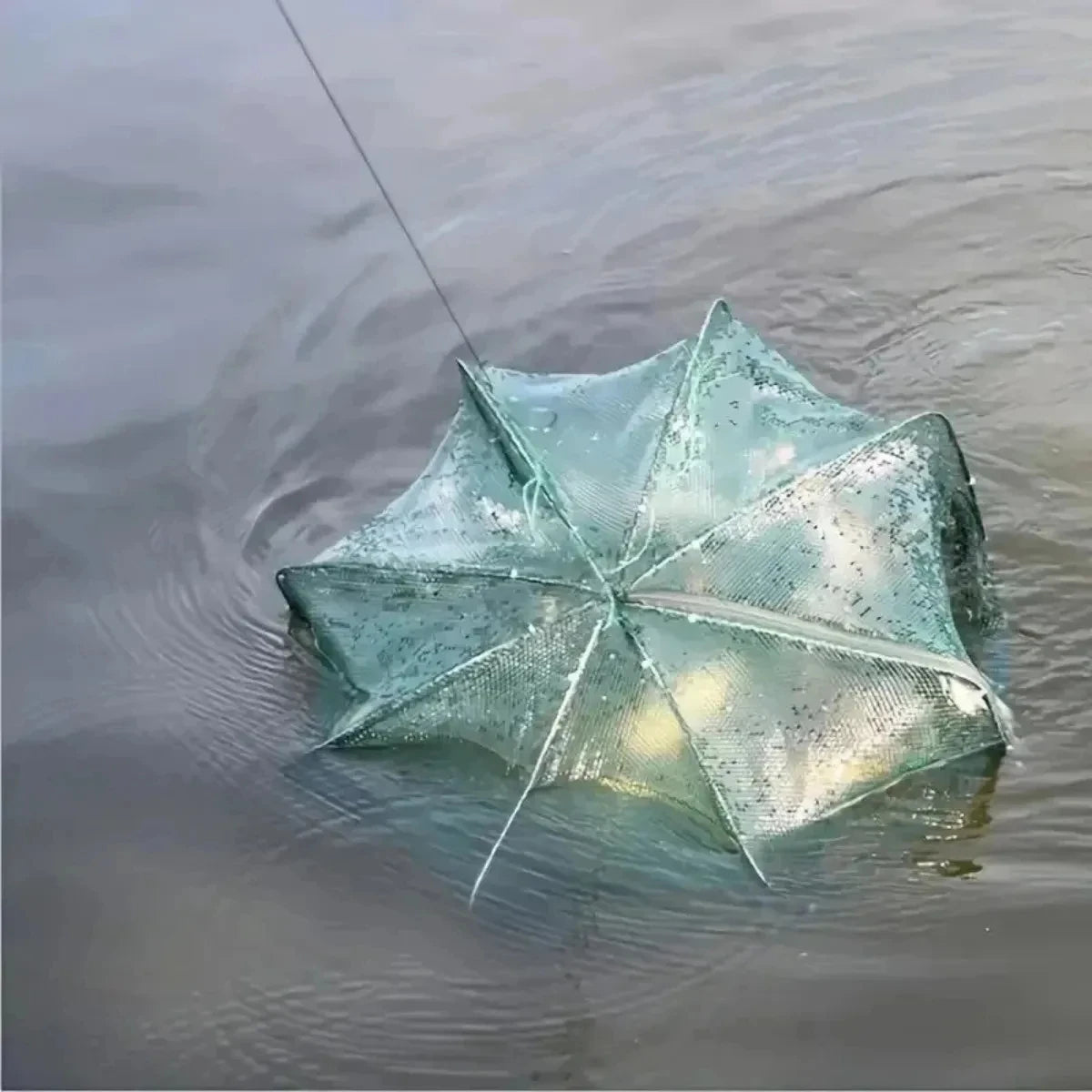 Foldable Fishing Trap Net with 6 Entry Holes for Crayfish Crab Shrimp and Eel Catching