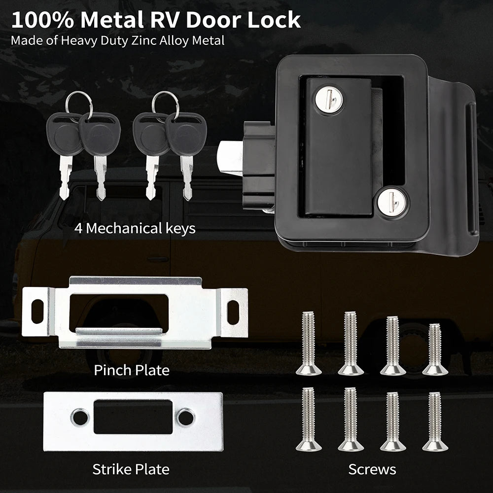 RV Entry Door Lock with Deadbolt & Key for Trailer and Camper