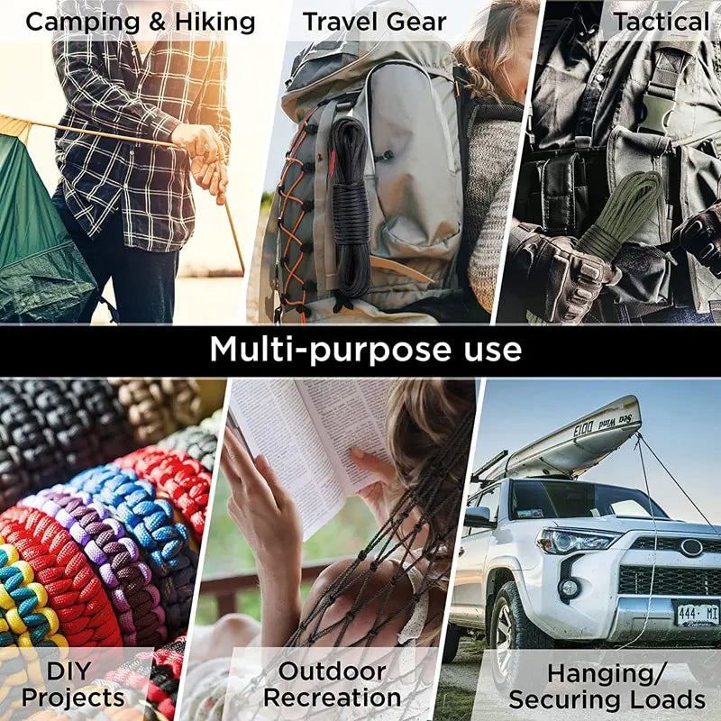 7-Core Paracord Rope 4mm Diameter 100m Outdoor Camping Cord
